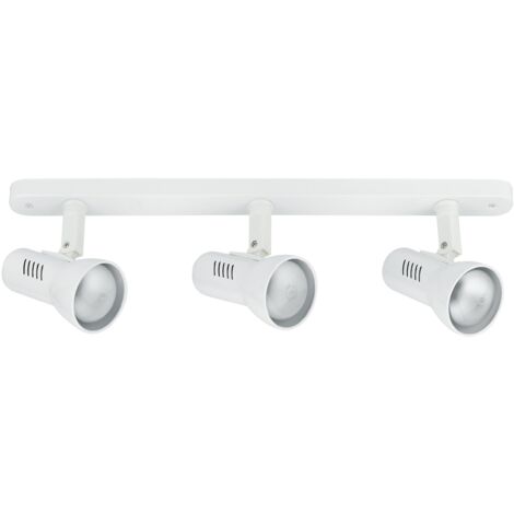 "Spot plafoniera CARRERA in metallo bianco con tre diffusori orientabili"