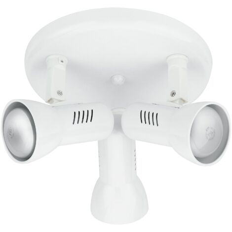 "Spot plafoniera CARRERA in metallo bianco con tre diffusori orientabili"