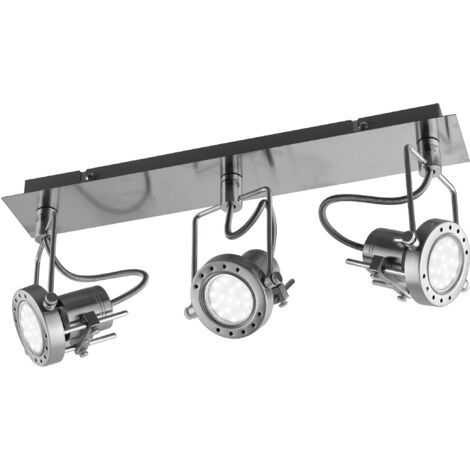 "Spot plafoniera TECHNO in metallo nichel orientabile con lampadine incluse"
