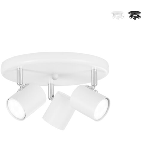Spot plafoniera ZERO in metallo bianco con tre punti luce orientabili
