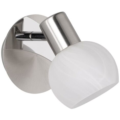 Spot Plafonnier 1xE14 Antibes Nickel Et Verre Blanc Trio Lighting