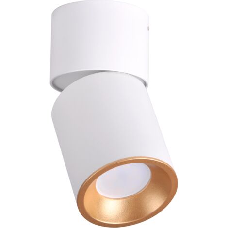 Spot plafonnier orientable GU10 blanc/or NIXA Polux