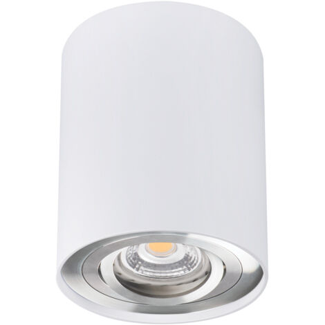 Spot Plafonnier Rotondo – Aluminio bianco/Argento – GU10  Ø95mm  Orientabile