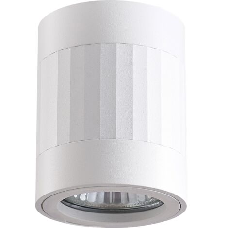 Spot plafonnier saillie blanc GU10 Rubin Polux en alu