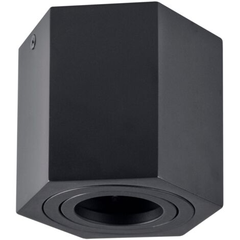 Spot plafonnier saillie noir alu 1xGU10 Hexagon Polux