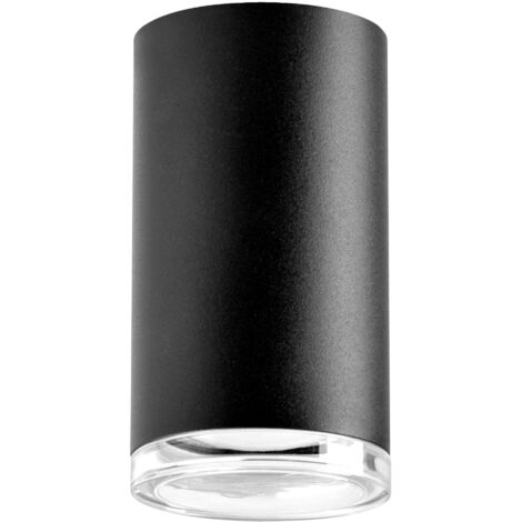 Spot plafonnier saillie noir GU10 IP44 Turyn Polux
