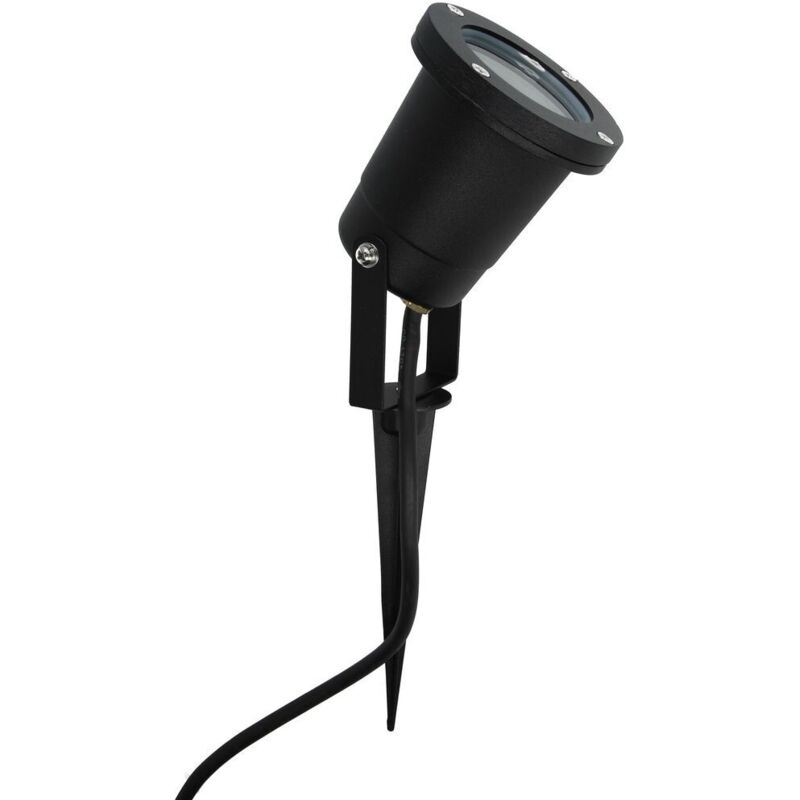 Lampe exterieure led avec piquet, rond, avec GU10 IP54, noir matt