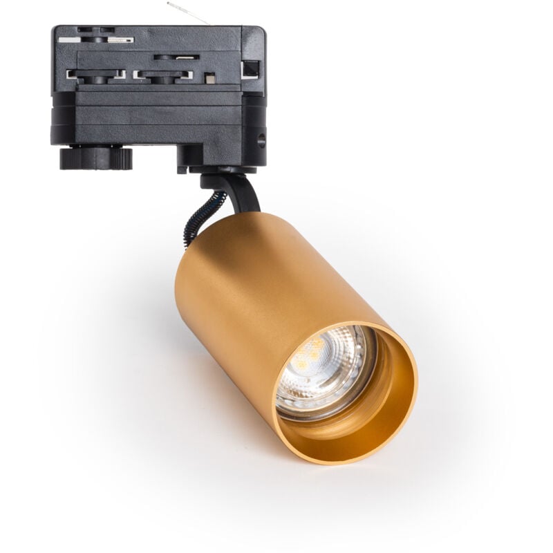Ledkia - Spot à Douille sur Rail Triphasé Lux pour Ampoule GU10 Or
