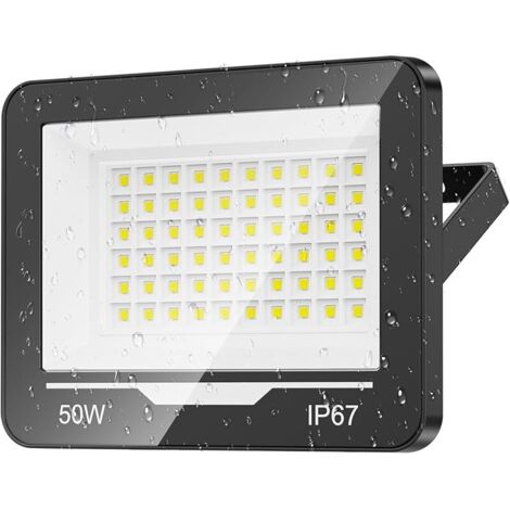 Spot Projecteur LED Extérieur 50W 1 Pièce - 5000LM 6500K Blanc Froid Lampe Phare LED Exterieur IP67 Etanche Eclairage Extérieur pour Terrasse,Jardin