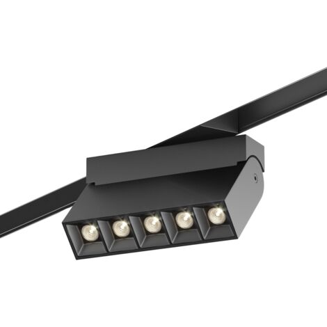 Spot rail 2 circuits noir LED 10W 3000K orientable