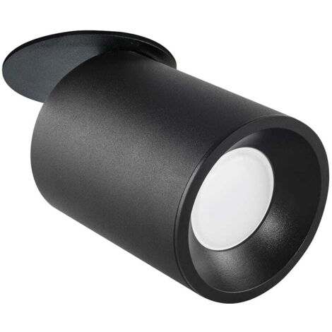 Spot rond encastré orientable GU10 noir Polux Pallas