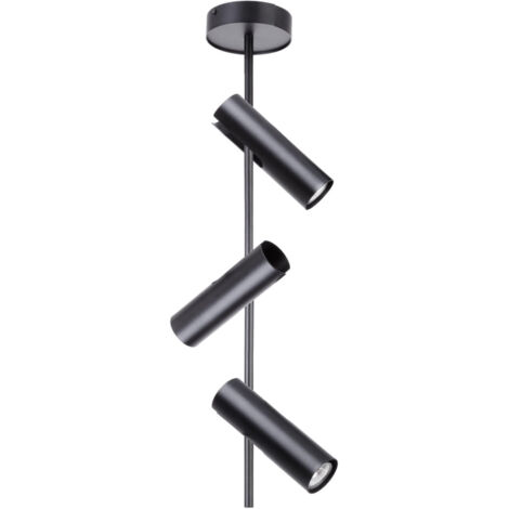 Spot rotondo soffitto/parete 3 luci nero GU10 Leda