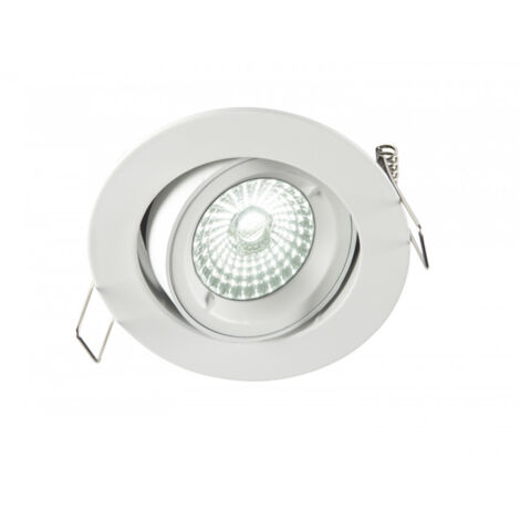 Spot RTIGHT GU10 rond orientable, alu brossé IP20 - EUROPOLE - 62413