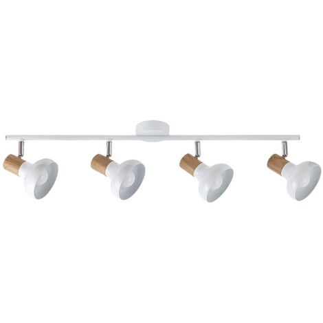 Spot sistema di metropolitana leggera di Holly metallo metallo bianco / faggio Ø7cm B: 72cm