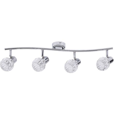 Spot sistema di metropolitana leggera Lauren vetro metallo cromato B: H 66 centimetri: 8cm
