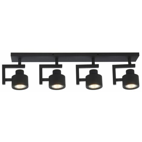 Spot soffitto 4 luci nero orientabile Alenis 2 GU10