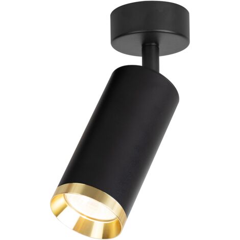 Spot soffitto moderno nero oro tondo orientabile GU10