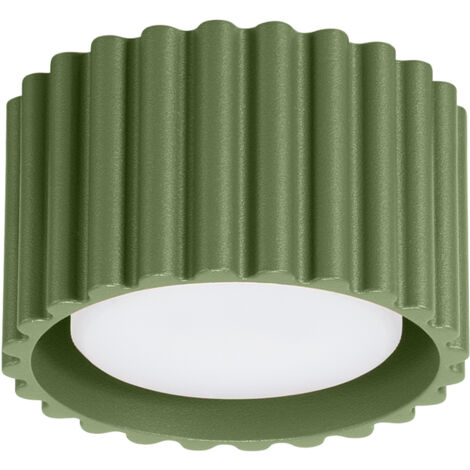 Spot soffitto moderno rigato tondo verde 6cm GX53 AURA