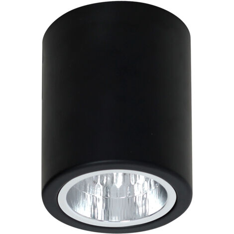 Spot soffitto rotondo Ø9cm nero E27 15W Downlight Luminex