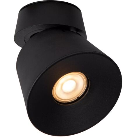 Spot soffitto tondo Ø10 nero orientabile GU10 Trigono Lucide