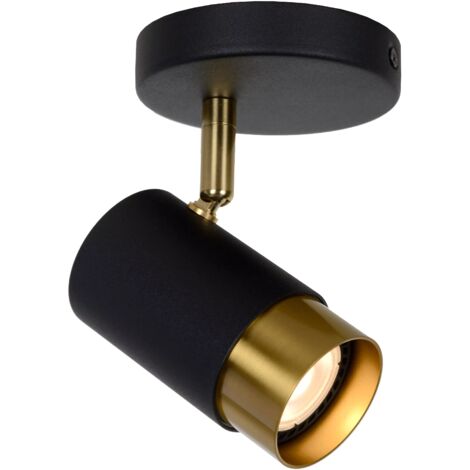 Spot soffitto tubo nero oro orientabile GU10 35W Floris