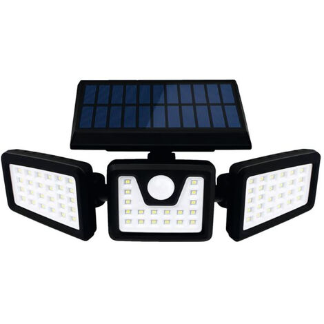 Spot Solaire 3 Tetes Avec Ir 800 Lumens