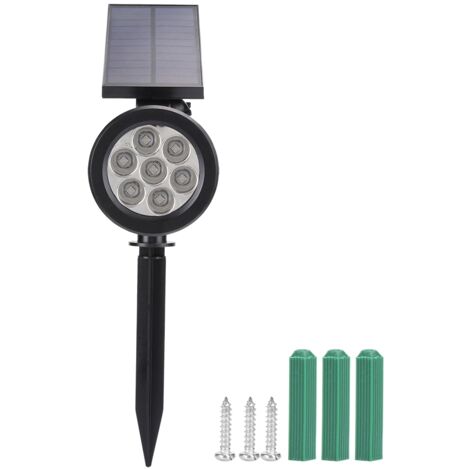 Spot solaire à 7 LED, lampe murale de sécurité réglable et étanche pour jardin extérieur, cour, étang, pelouse, aménagement paysager