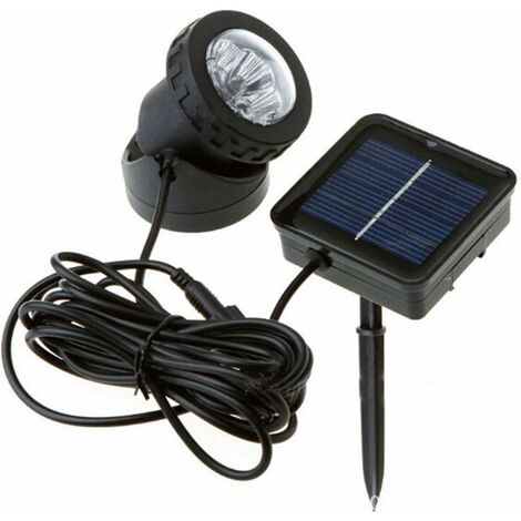 Spot solaire à LED - Éclairage de bassin - Éclairage solaire submersible - Éclairage de jardin - Éclairage de paysage - Pour terrasse, fontaine, piste - Lumière Blanche