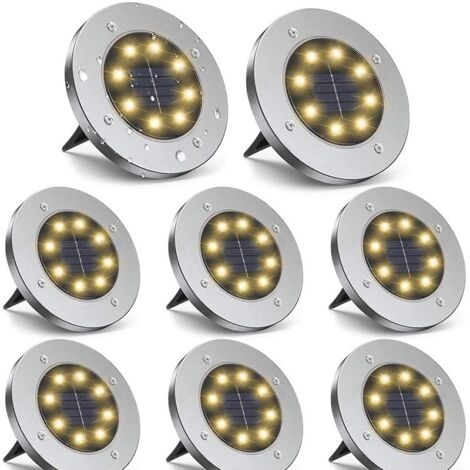 Spot solaire encastrable pour balisage - HIGH-TECH & BIEN-ETRE - Blanc - LED - Inox