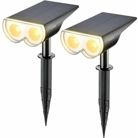 Spot Solaire Extérieur, LED Lampes Solaires Etanche IP67, Projecteur Solaire Réglable 650LM avec 2 Modes d&39Éclairage, Lumi