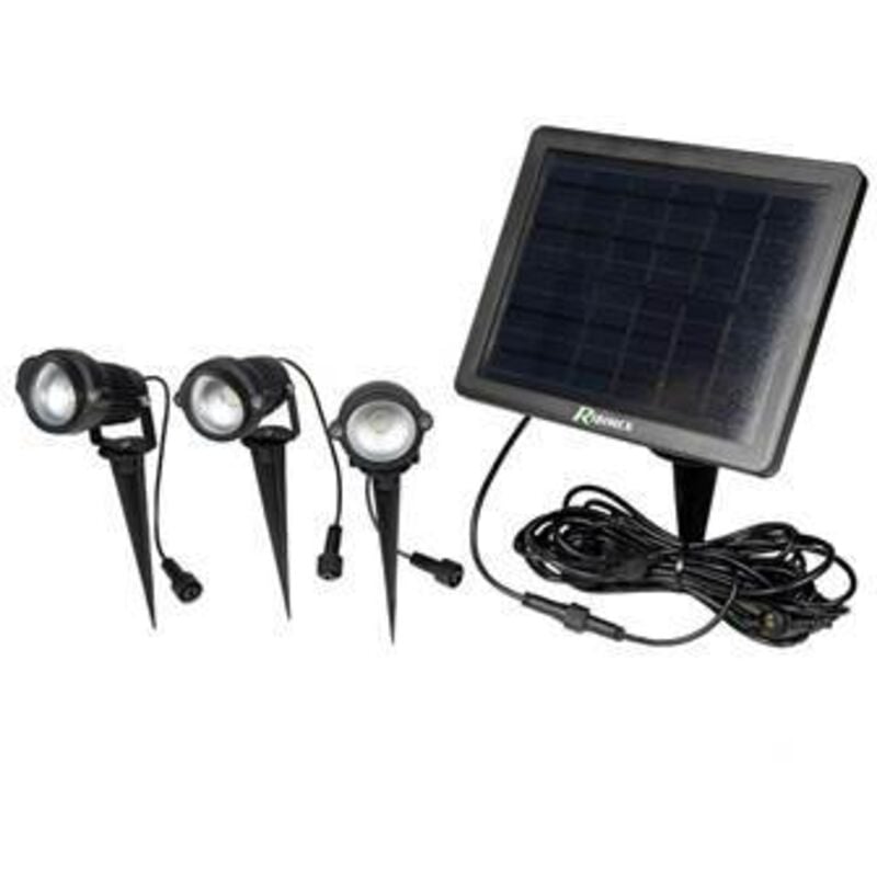 Spot solaire par 3, 3 x 100 lumens