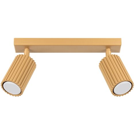 Spot Strahler Aluminium GU10 verstellbar in Gold 2-flammig länglich Modern Lampe