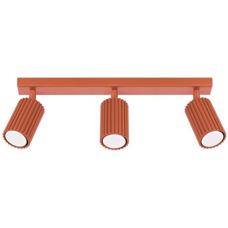 Spot Strahler Aluminium GU10 verstellbar Ockerrot 3-flammig länglich Modern