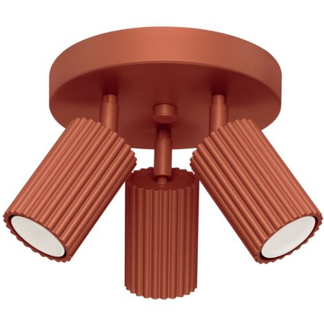 Spot Strahler Aluminium verstellbar 19,5 cm breit Ockerrot GU10 3-flammig rund Modern