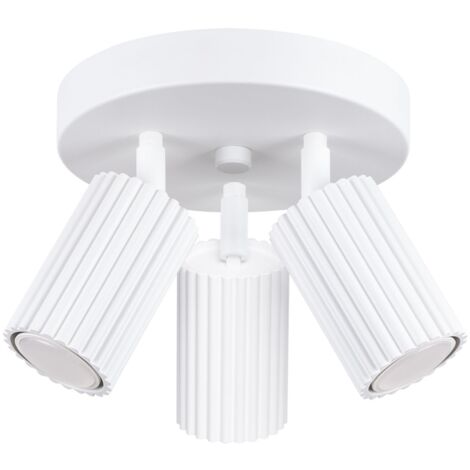 Spot Strahler Aluminium verstellbar B: 19,5 cm Weiß GU10 3-flammig rund Modern