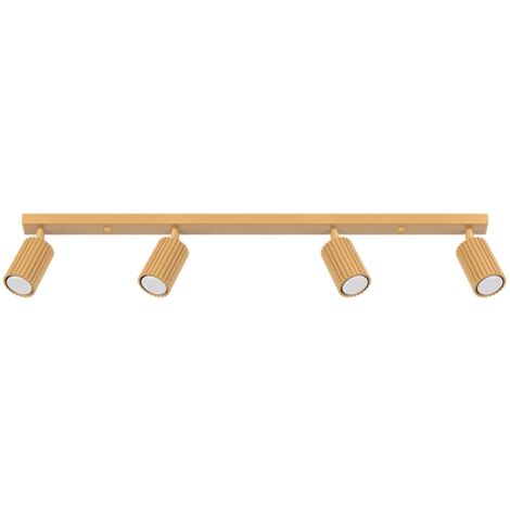 Spot Strahler Aluminium verstellbar in Gold GU10 4-flammig länglich Modern
