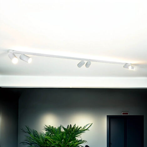 Spot Strahler Metall GU10 verstellbar Weiß länglich Modern