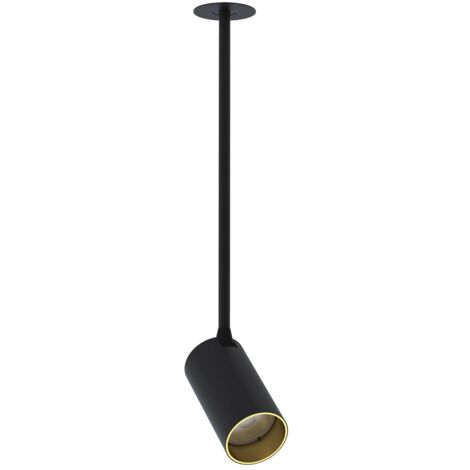 Spot Strahler Metall verstellbar B: 12,5 cm in Schwarz Gold GU10 rund Modern