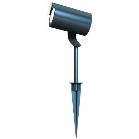 Spot sur piquet LED Extérieur D75 12W IP65 Graphite ZAMBELIS - 40 ° - Blanc chaud - 3000K