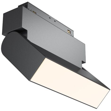 Spot sur rail 2 circuits noir orientable LED 10W 3000K