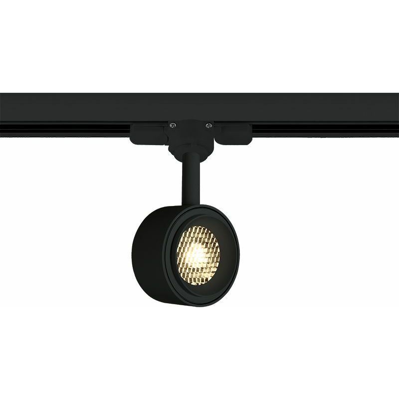 Spot Sur Rail led 3 Allumages D70 8W Variable Noir Sablé Zambelis 36 ° - Blanc chaud - 3000K