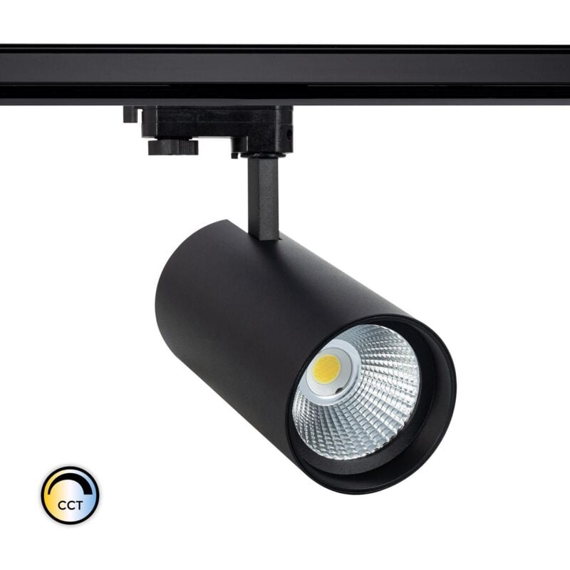 Spot led sur Rail Triphasé 30W d'Angelo cct lifud Noir Sélectionnable (chaud-neutre-froid)