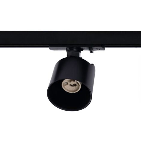 Spot sur rail monophasé avec douille GU10 - AR111 - Noir