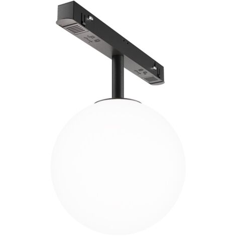 Spot sur rail noir boule verre LED 6W LUNA Maytoni