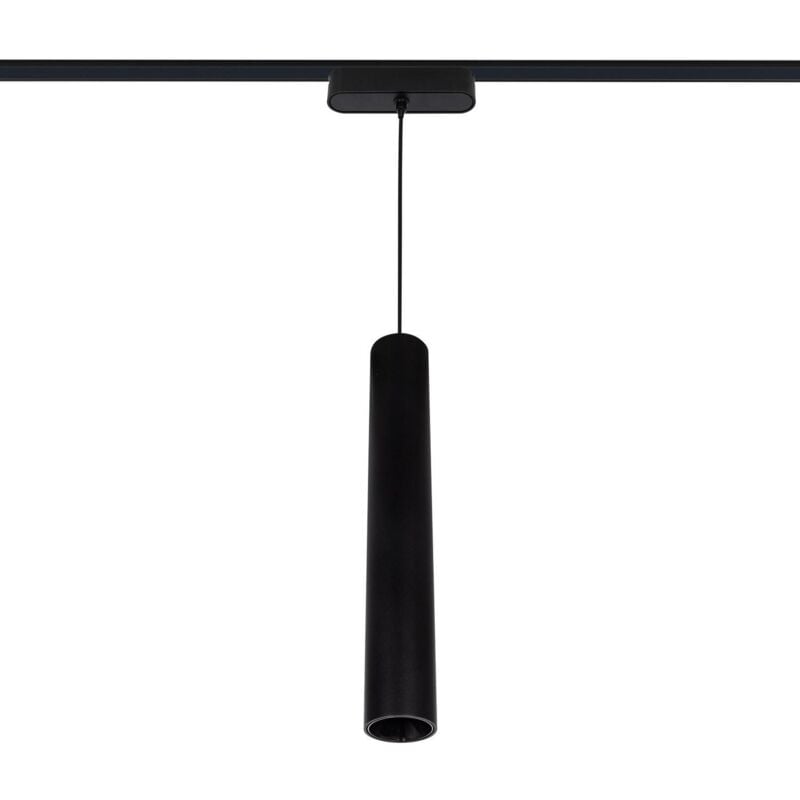 Spot LED Suspendu sur Rail Magnétique 25mm Extra-Plat 15W 48V Quartz Noir 2700K Blanc chaud