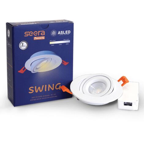 SPOT SWING BLANC 5W A 8W SEERA ZIGBEE 3000-4000K ASLED SWI7WSEEZIG