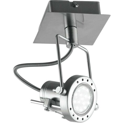"Spot TECHNO in metallo nichel con una lampadina inclusa"