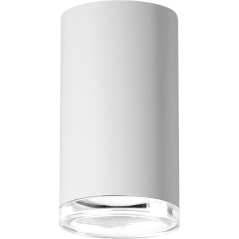 Spot tube plafond blanc GU10 IP44 Polux Turyn 11cm