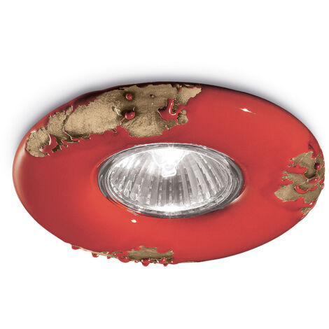 Spot Vintage Ceramica Rossa 1 Luce Gu10 11Cm