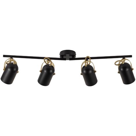 Spoterie LOTUS 4-Spot Métal Noir/laiton, H.6.6 - IP20 - E14 /Nordlux Intérieur